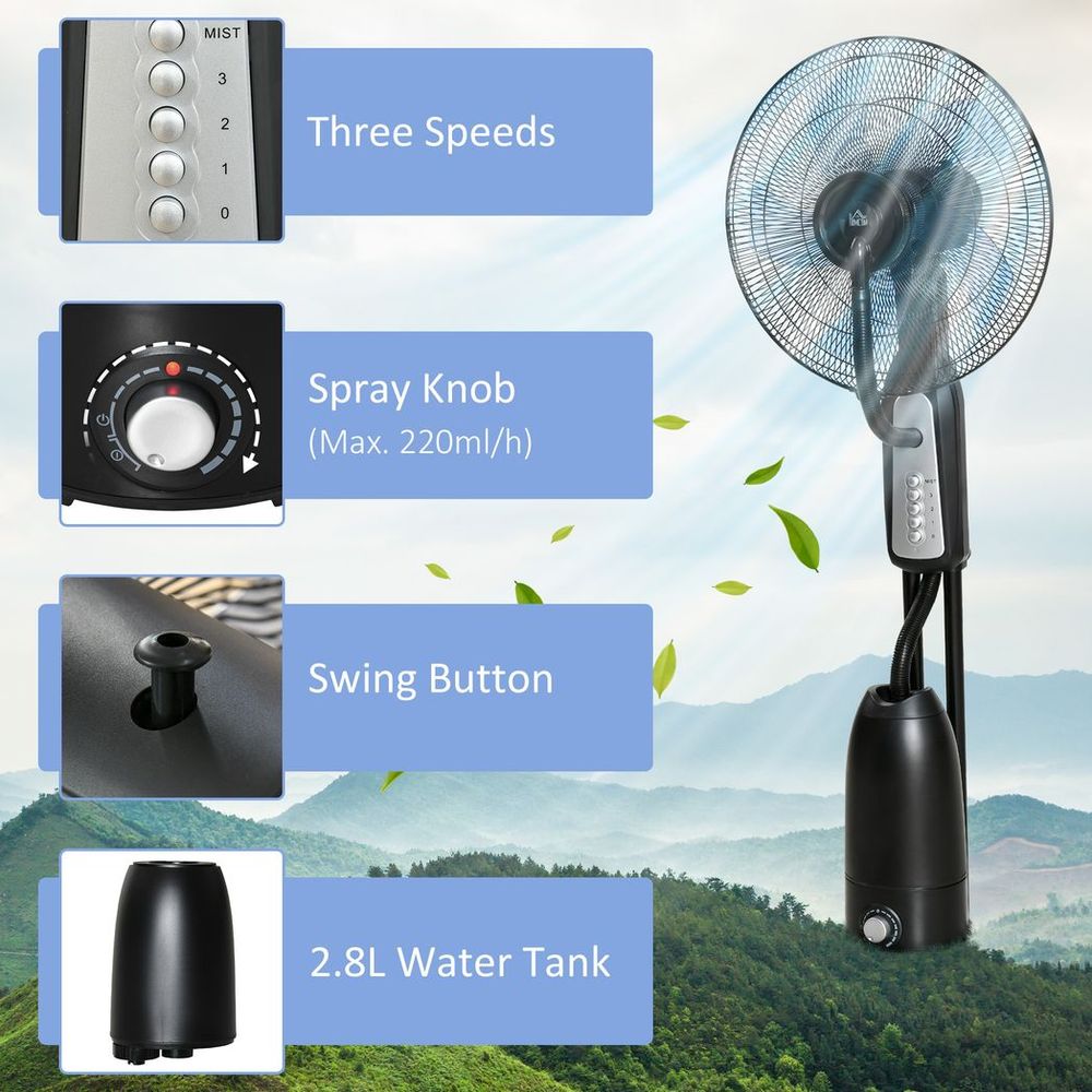 Water Mist Standing Fan