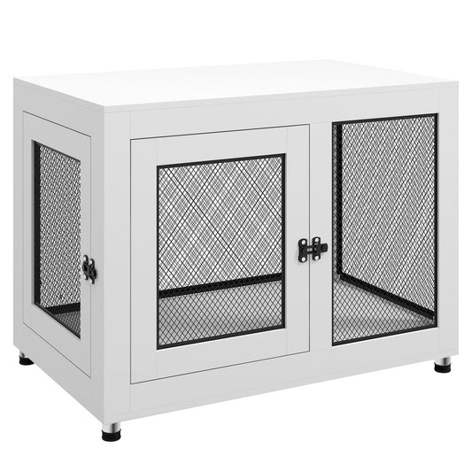 Large Dog End Table Crate White