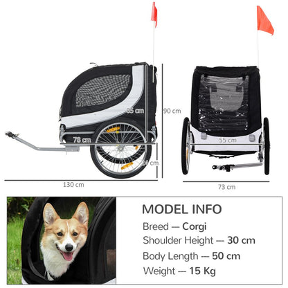 Pet Trailer for Bikes Black