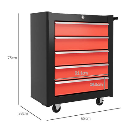 5-Drawer Steel Lockable Storage Cabinet