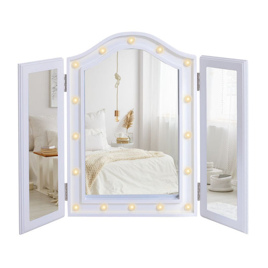 Three Panel Vanity Mirror with LED Lights