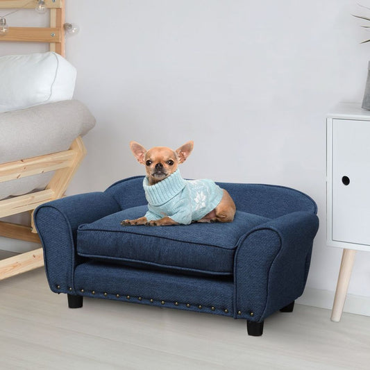 Blue Plush Pet Sofa Be