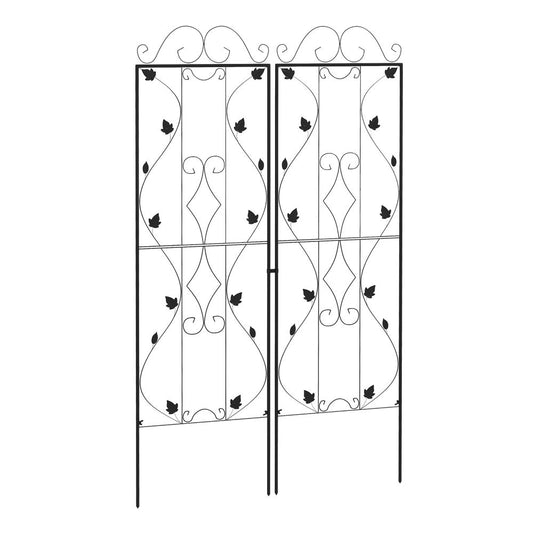 Leaf Design Set of 2 Metal Trellis