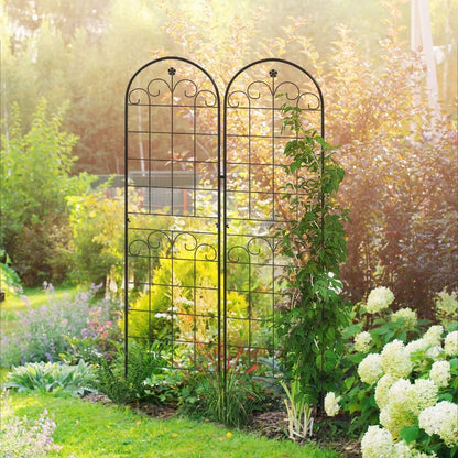 Floral Design Set of 2 Metal Trellis