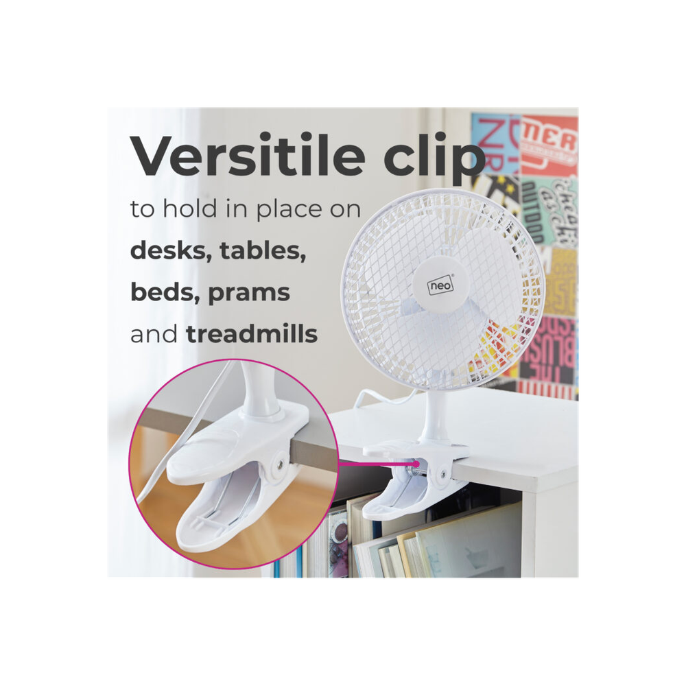 White Clip Base Desk Fan