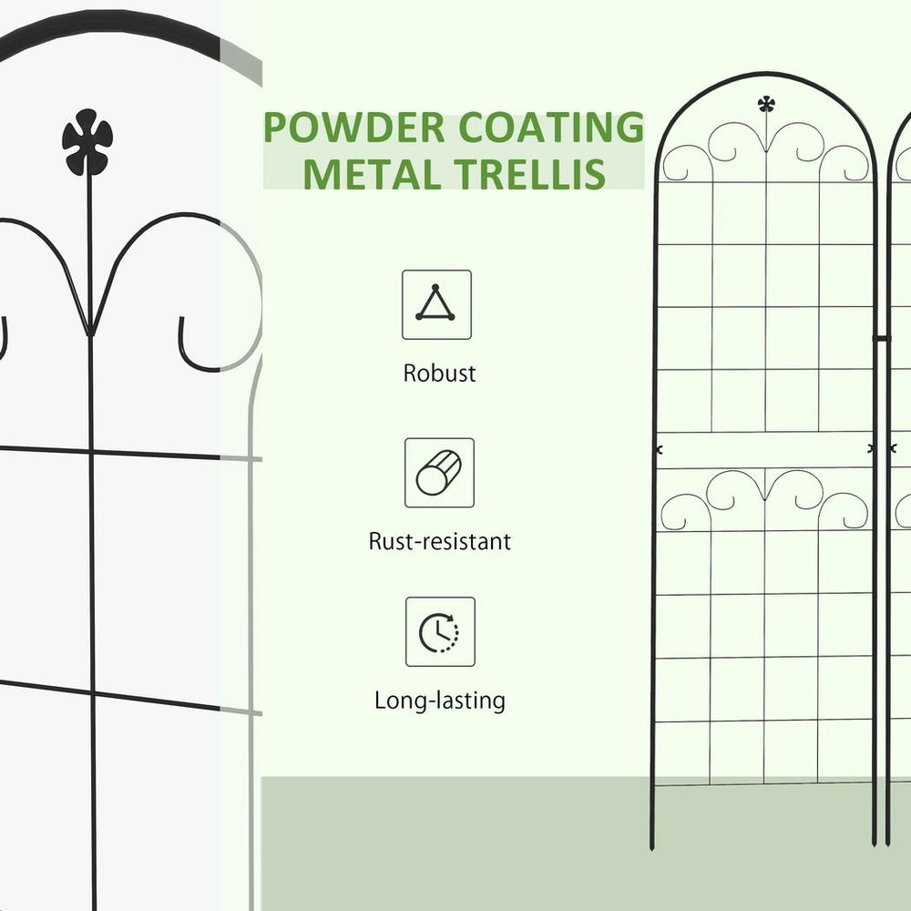 Floral Design Set of 2 Metal Trellis