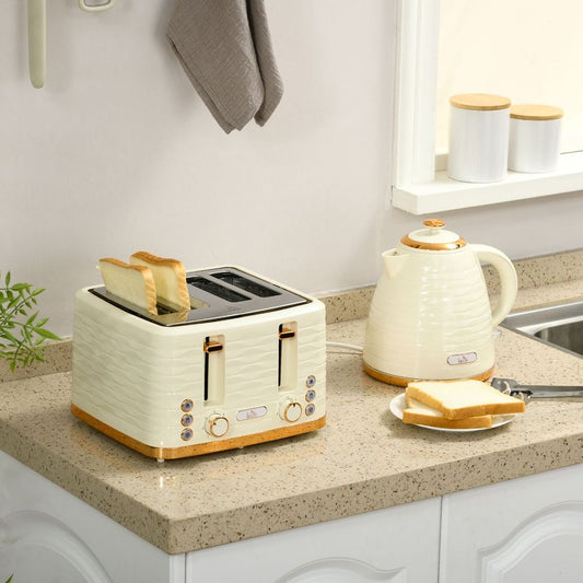 Kettle and Toaster Set Beige