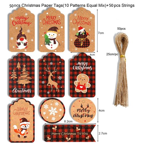 Festive Gift Tags x 50