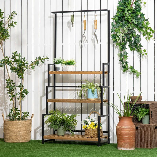 Plant Stand 3 Tiers with Hooks