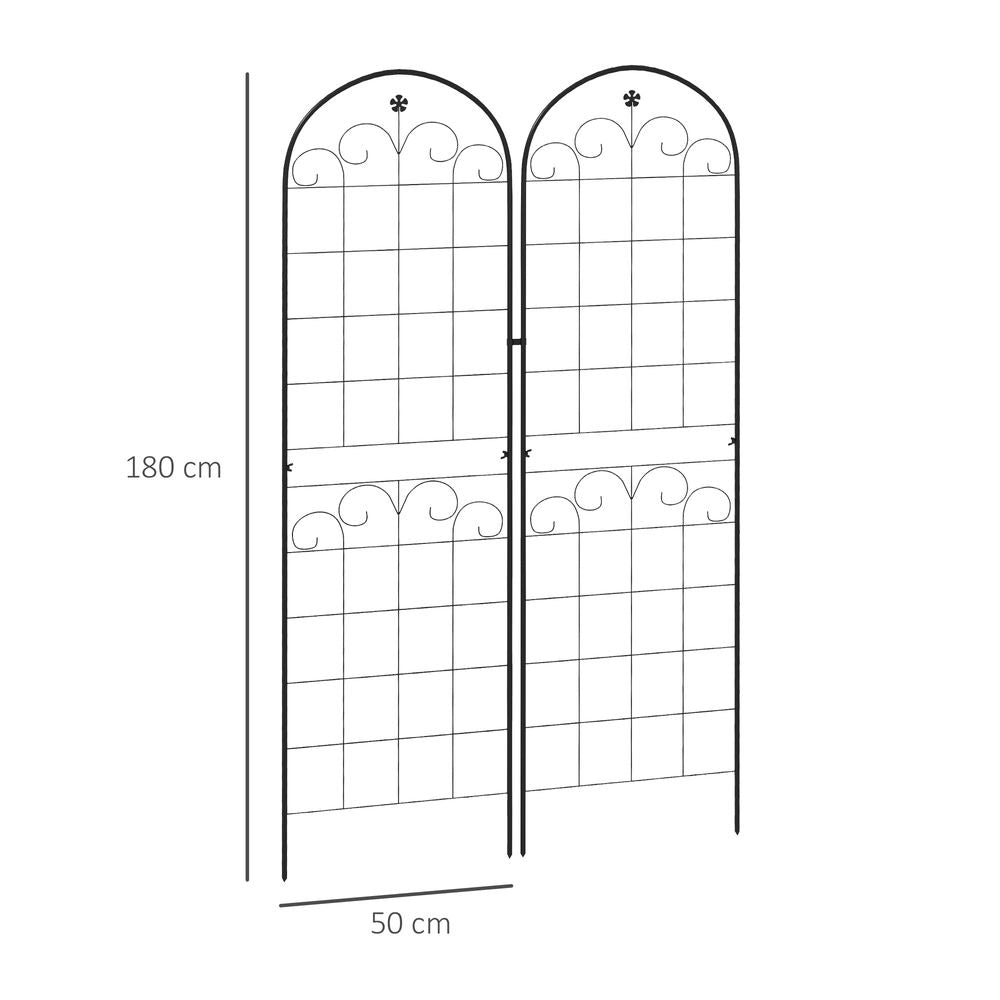 Floral Design Set of 2 Metal Trellis