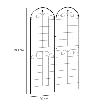 Floral Design Set of 2 Metal Trellis