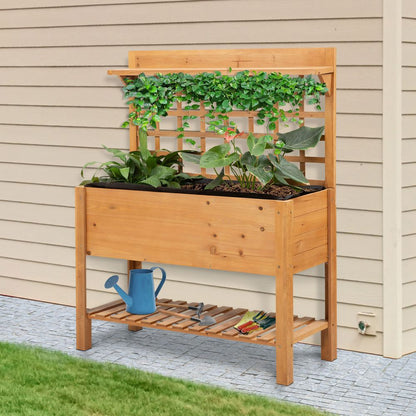 Raised Planter Bed with Shelving