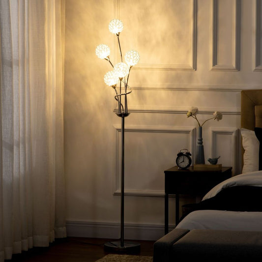 Silver Crystal Standing Floor Lamp