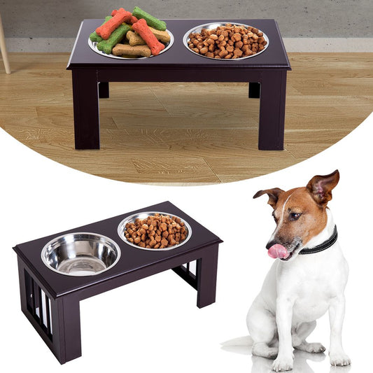 Elevated Stainless Steel Double Dog Bowls