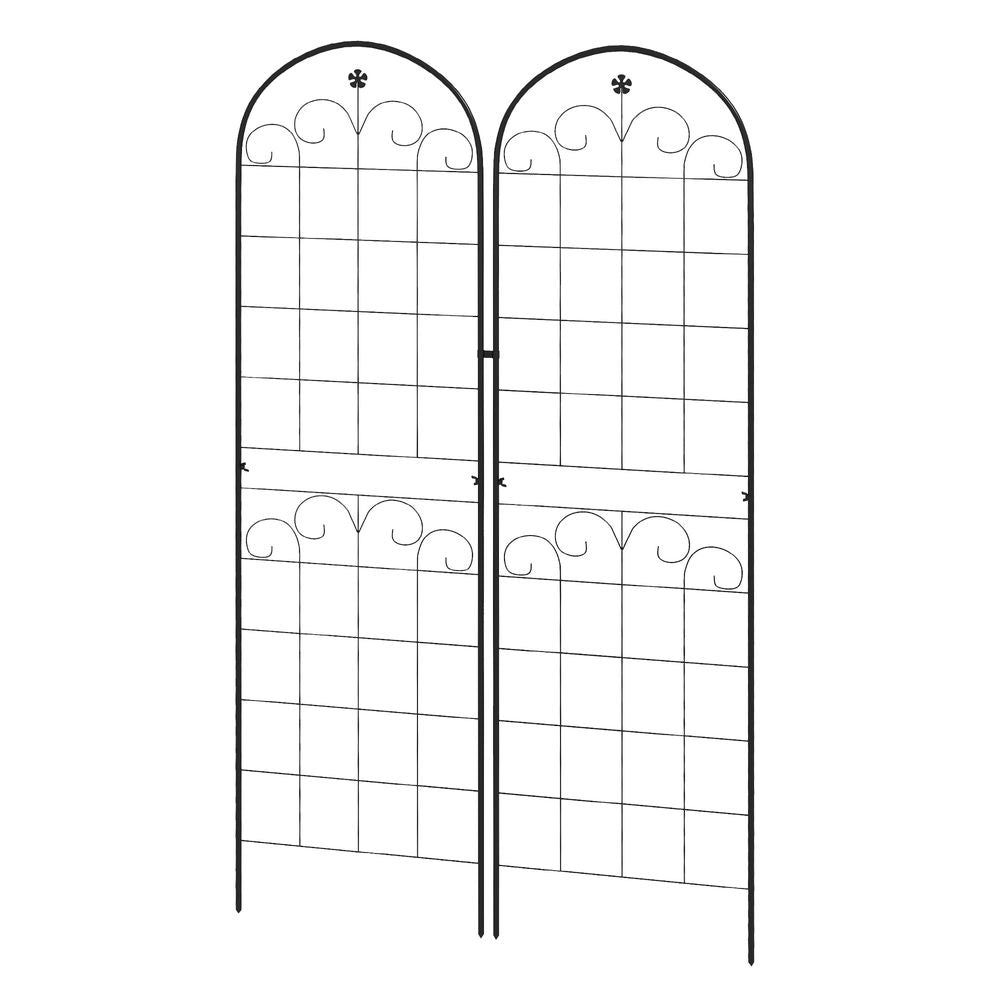 Floral Design Set of 2 Metal Trellis