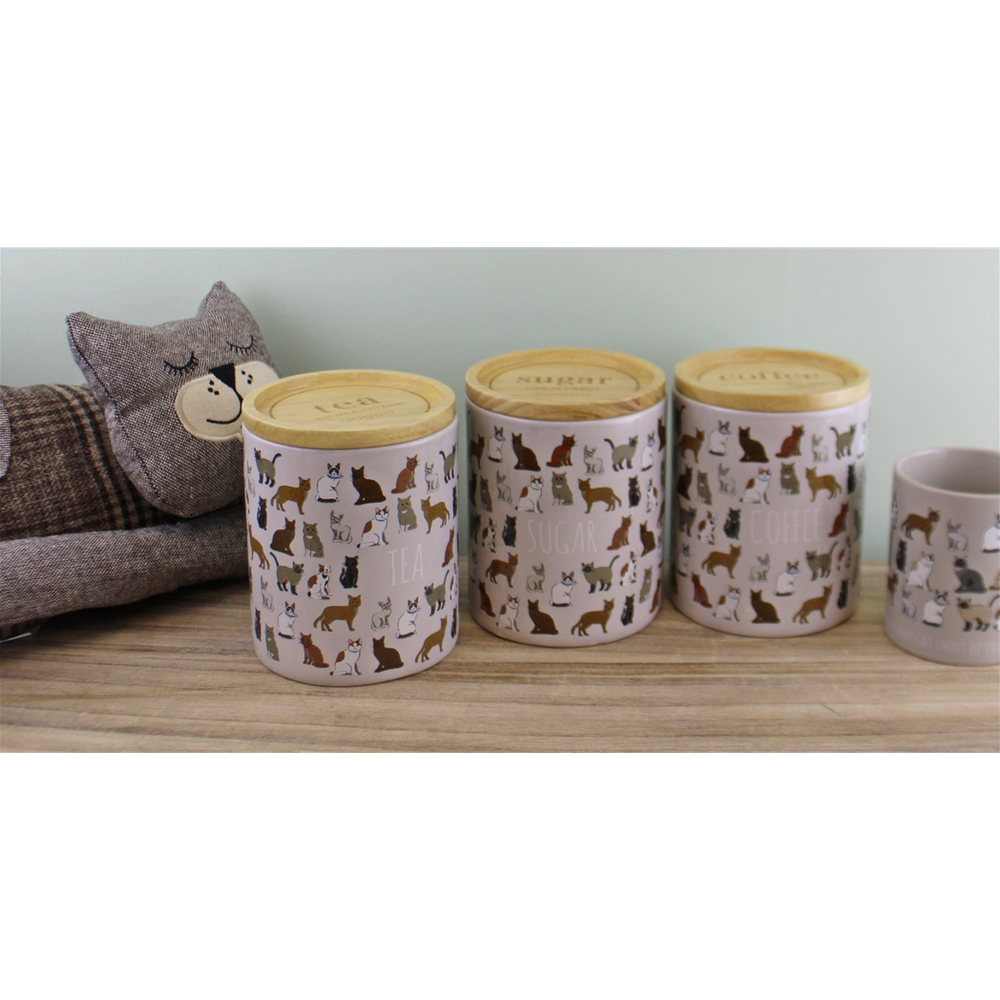 Ceramic Cat Jars x3