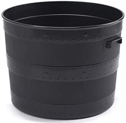 Plastic Barrel Plant Pot Black
