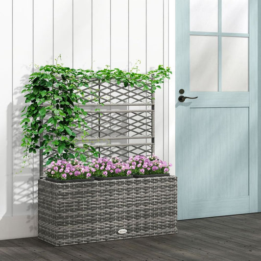 Planter Rattan Trellis Bed Wide