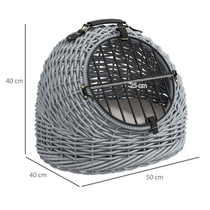 Enclosed Cat Basket Wicker