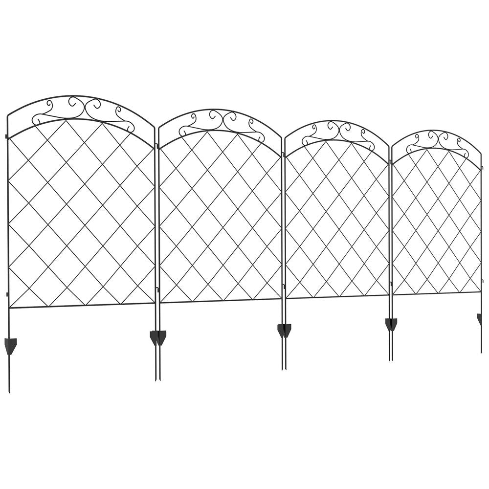 4 Panel Swirls & Grid Design Fence