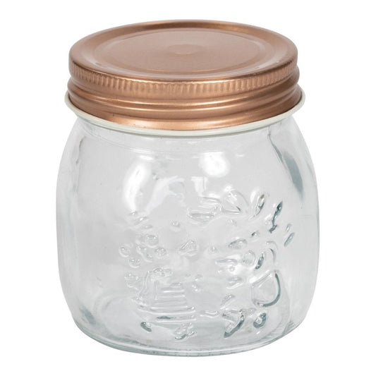 Embossed Copper Lid Jar