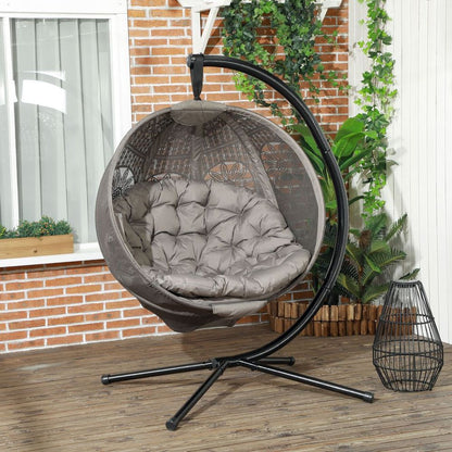 Hanging Swing Egg Chair with Side Pocket  - Sand