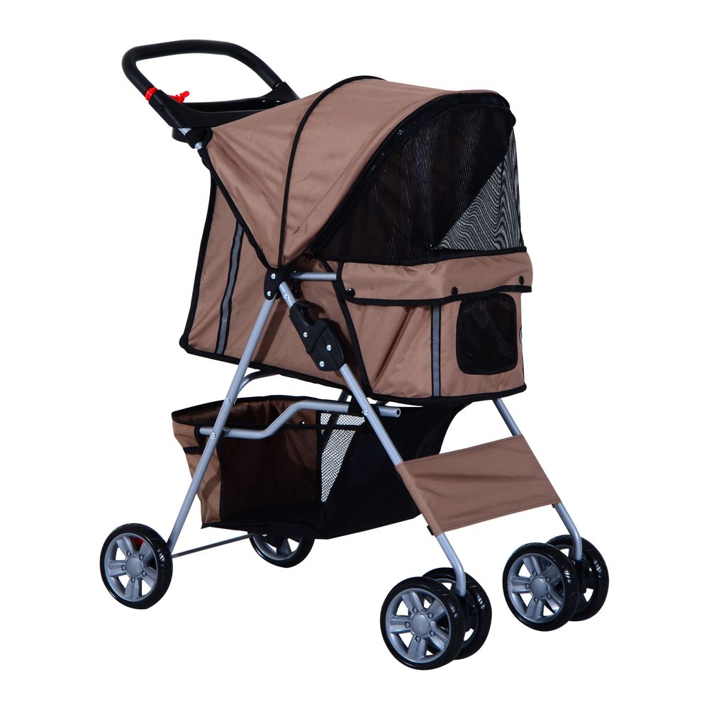 Foldable Pet Stroller Brown