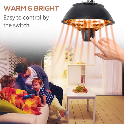 Black Ceiling Electric Heater 600W