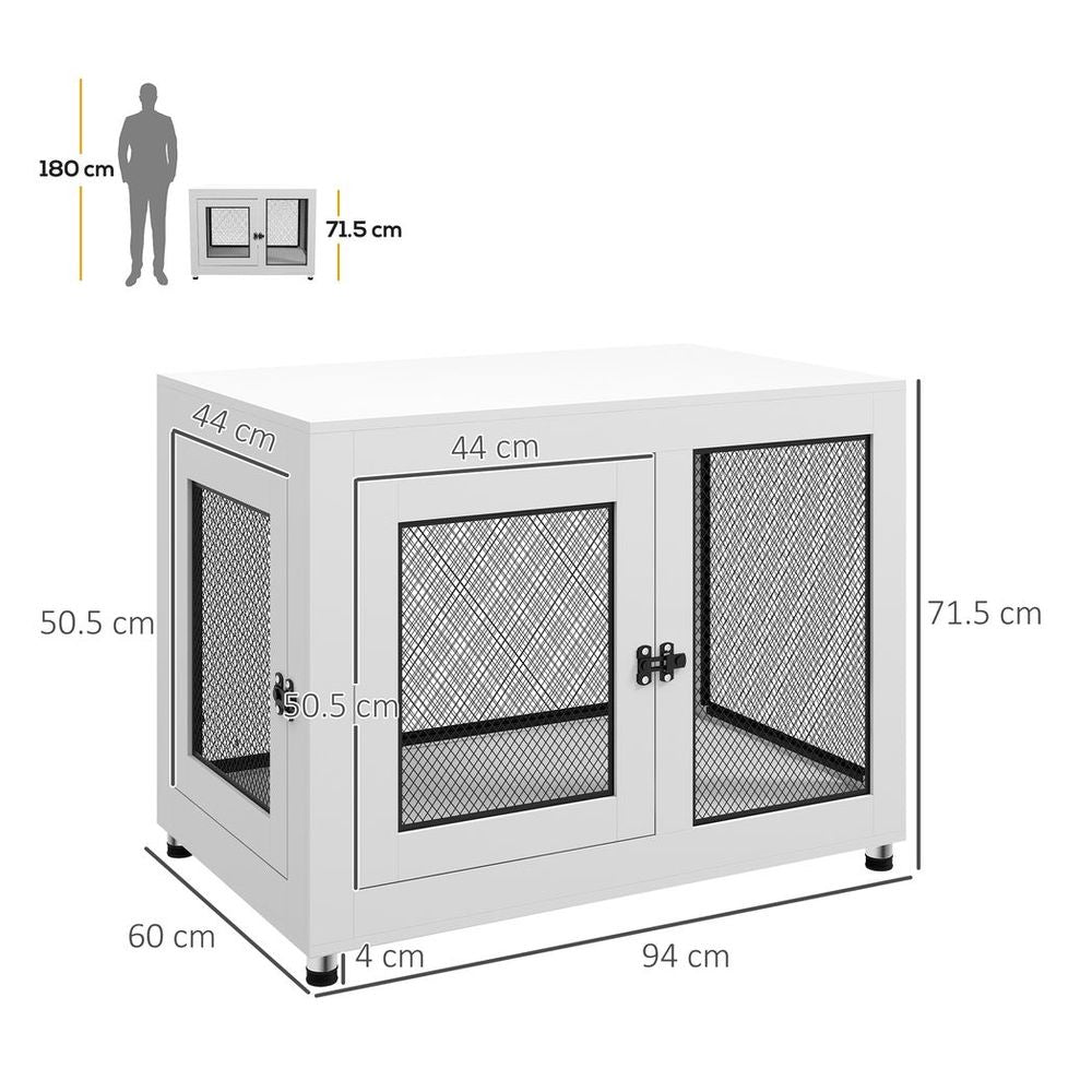 Large Dog End Table Crate White