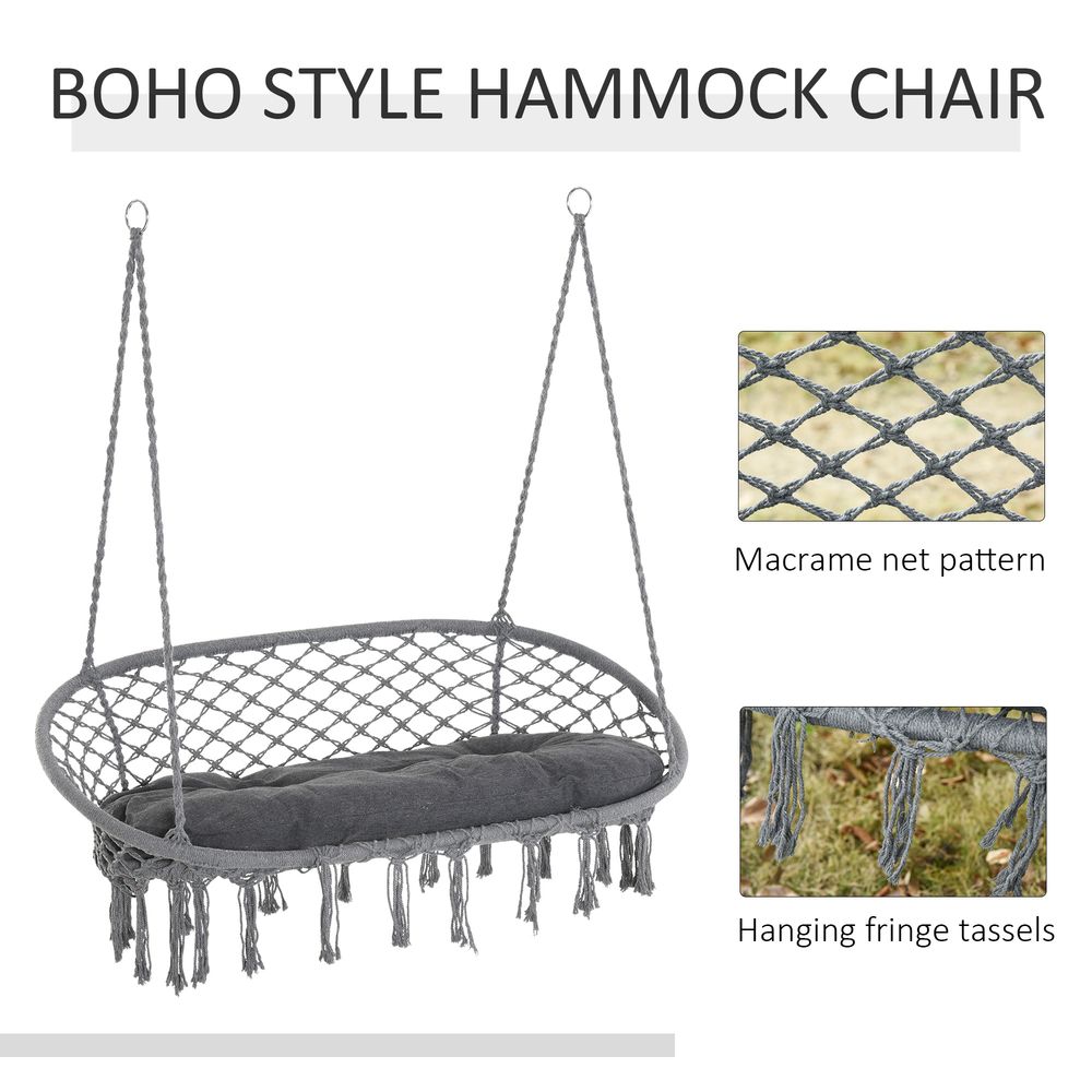 Metal Frame Hammock Dark Grey