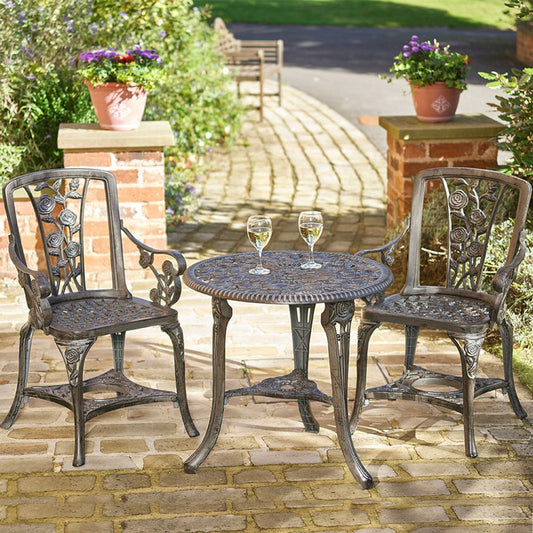 Outdoor Bistro Set Rose Feature