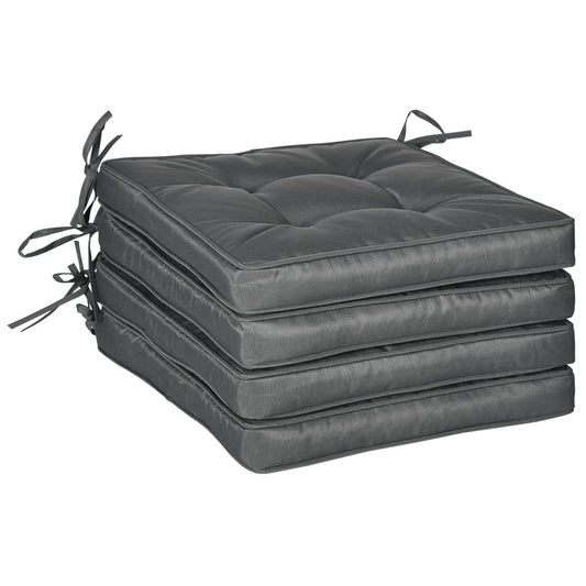 Garden Seat Cushion Grey x4