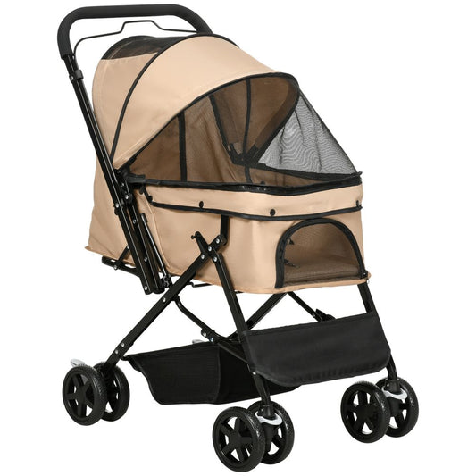 Foldable Pet Travel Stroller Brown