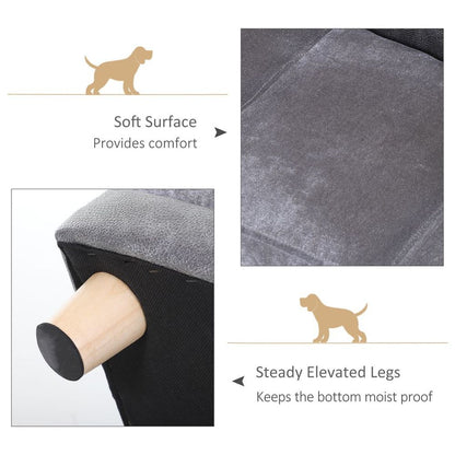 Soft Padded Grey Sofa Bed for Dogs