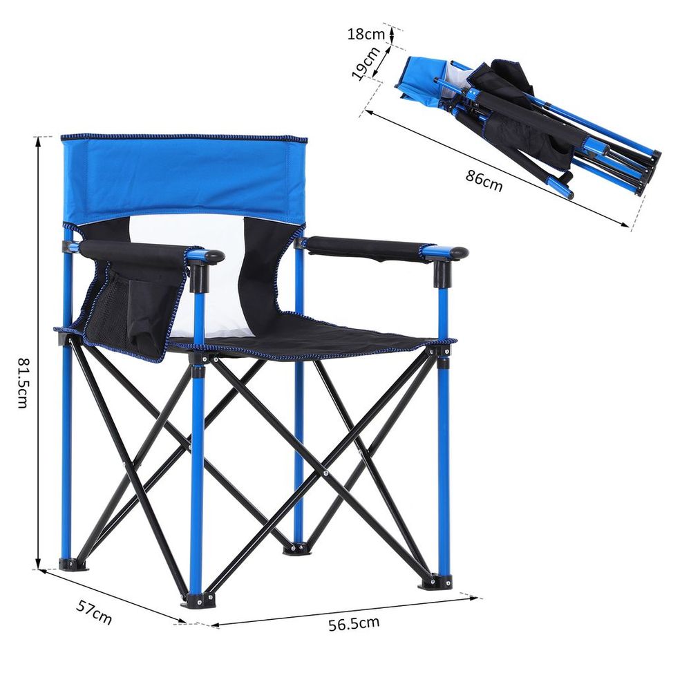 Blue Camping Chair with Cup Holder