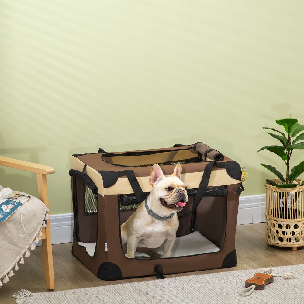 Pet Carrier Foldable 70cm Brown