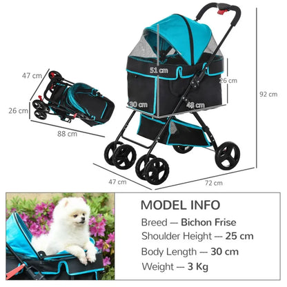 Removable Canopy Pet Stroller