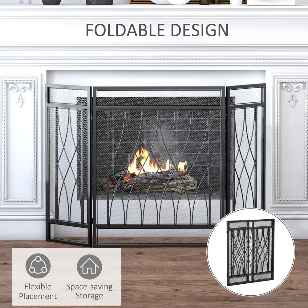 Folding 3 Panel Fireplace Guard