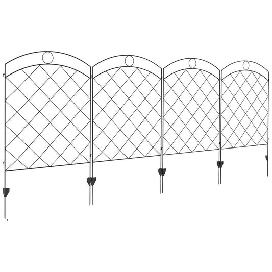 4 Panel Circle & Grid Design Fence