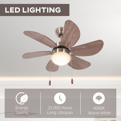 Pull Chain Ceiling Fan Light Brown