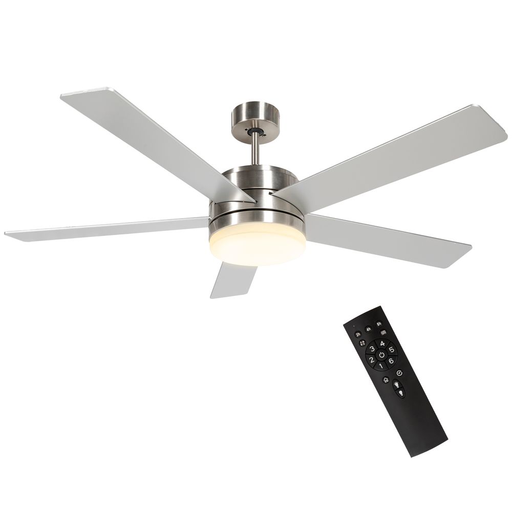 Silver Ceiling Fan with Light