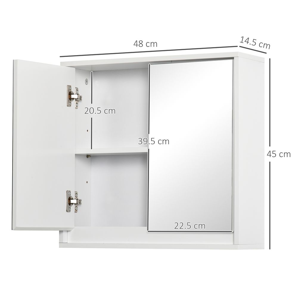 Wall Mounted Mirror Cupboard White