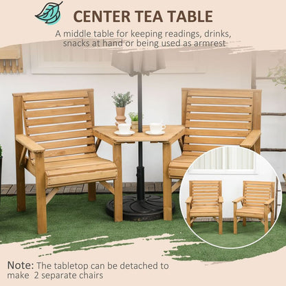 Garden Love Seat with Table