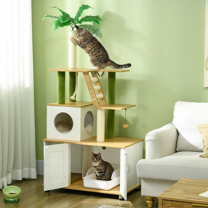 Leaf Cat Tree with Litter Box