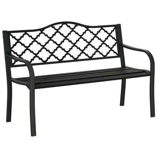 Garden Bench with Armrest Steel