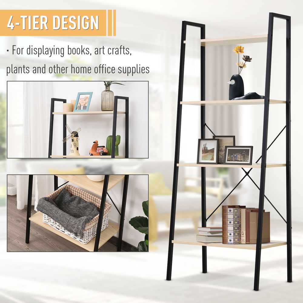 Shelving Unit Ladder Beige  4-Tier