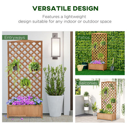 Planter Box with Trellis Brown