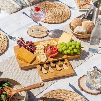 Bamboo Knife & Cheese Board Set