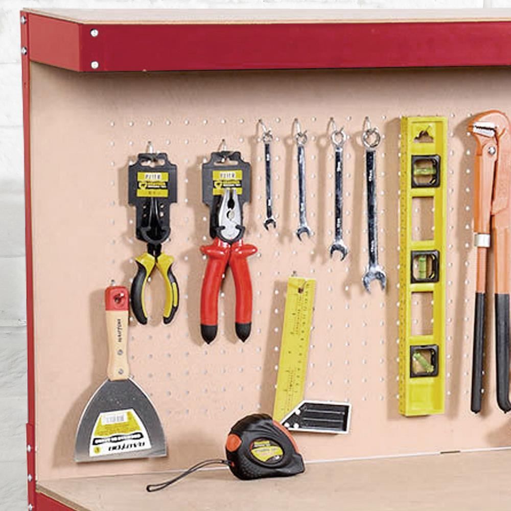 Heavy Duty Workbench with Pegboard - Red