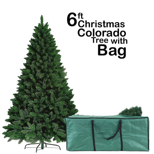 Green Artificial Colorado Christmas Tree with Green Bag 180cm